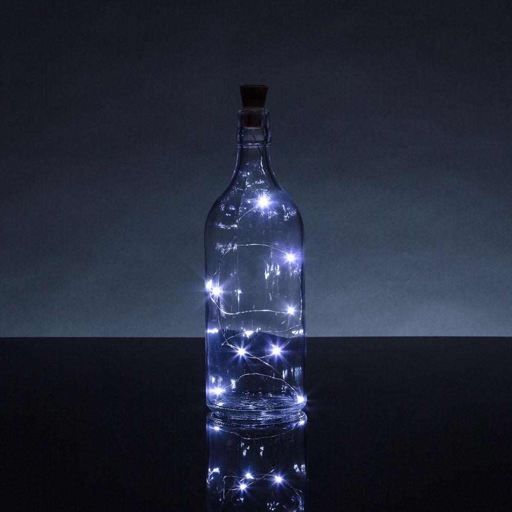 3 Ft 10 Super Bright Cool White LED Solar Operated Wine Bottle lights With Cork DIY Fairy String Light For Home Wedding Party Decoration - PaperLanternStore.com - Paper Lanterns, Decor, Party Lights & More
