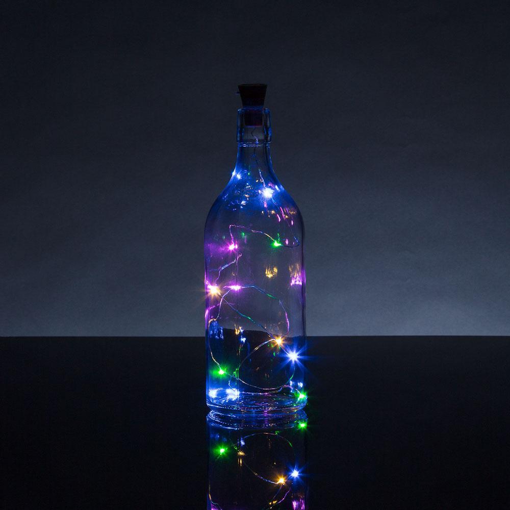 3 Ft 10 Super Bright RGB LED Solar Operated Wine Bottle lights With Cork DIY Fairy String Light For Home Wedding Party Decoration - PaperLanternStore.com - Paper Lanterns, Decor, Party Lights & More