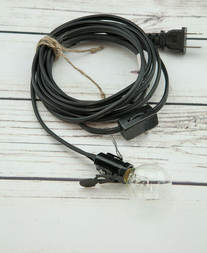 Star Lantern Black Mini Socket Pendant Light Lamp Cord, E12 Base, Switch, 11 Ft - Electrical Swag Light Kit - PaperLanternStore.com - Paper Lanterns, Decor, Party Lights & More