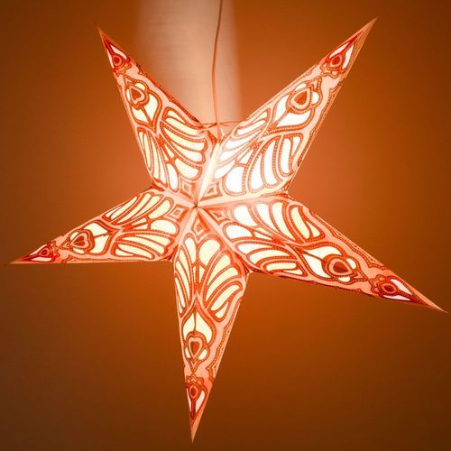 3-PACK + Cord | Yellow Parrot Glitter 24&quot; Illuminated Paper Star Lanterns and Lamp Cord Hanging Decorations - PaperLanternStore.com - Paper Lanterns, Decor, Party Lights &amp; More