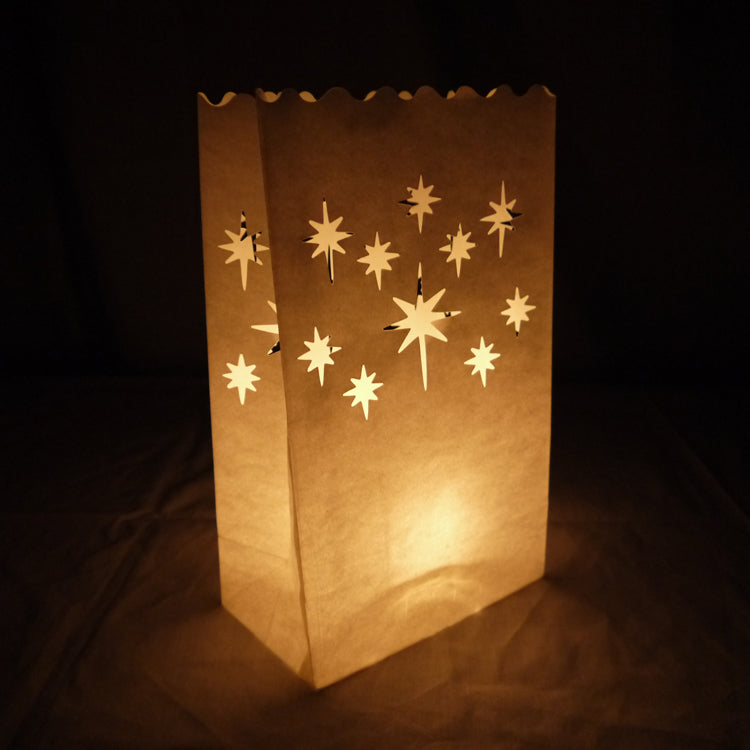 Starburst Paper Luminaries / Luminary Lantern Bags Path Lighting (10 PACK) - PaperLanternStore.com - Paper Lanterns, Decor, Party Lights &amp; More