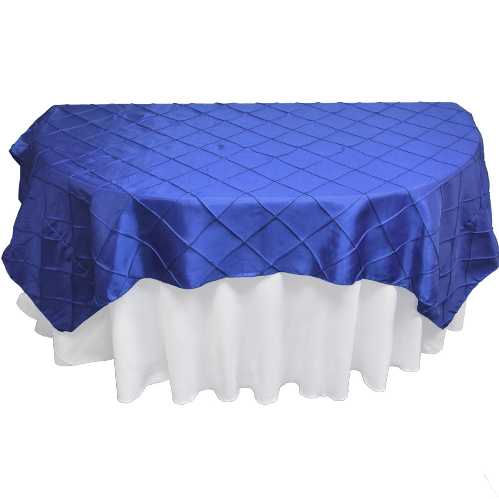 Royal Blue Square Pintuck Chameleon Table Cloth Overlay Cover - 72 x 72 Inch - PaperLanternStore.com - Paper Lanterns, Decor, Party Lights &amp; More