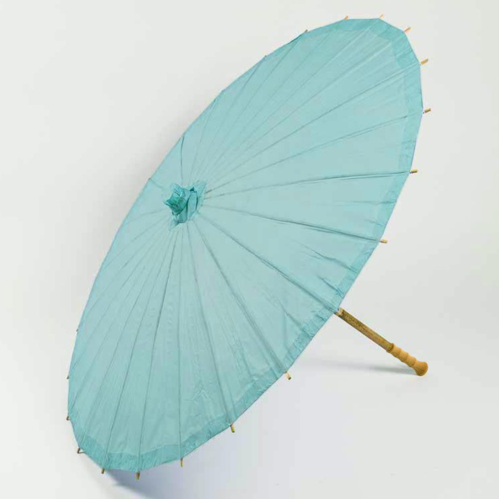 32" Teal Green Paper Parasol Umbrella with Elegant Handle