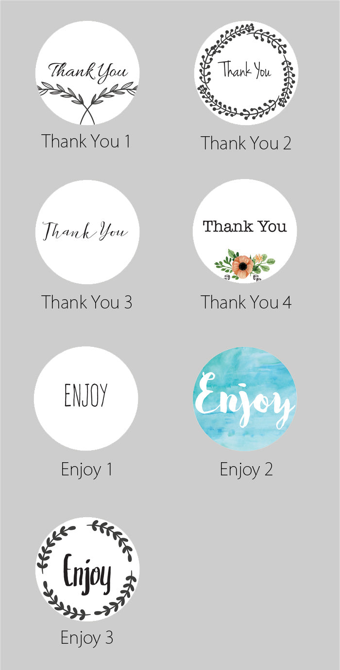 1.5 Inch Thank You Themed Circle Label Stickers for Party Favors &amp; Invitations (Pre-Set Designed, 24 Labels) - PaperLanternStore.com - Paper Lanterns, Decor, Party Lights &amp; More