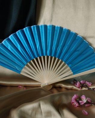 9&quot; Turquoise Silk Hand Fans for Weddings (10 Pack)