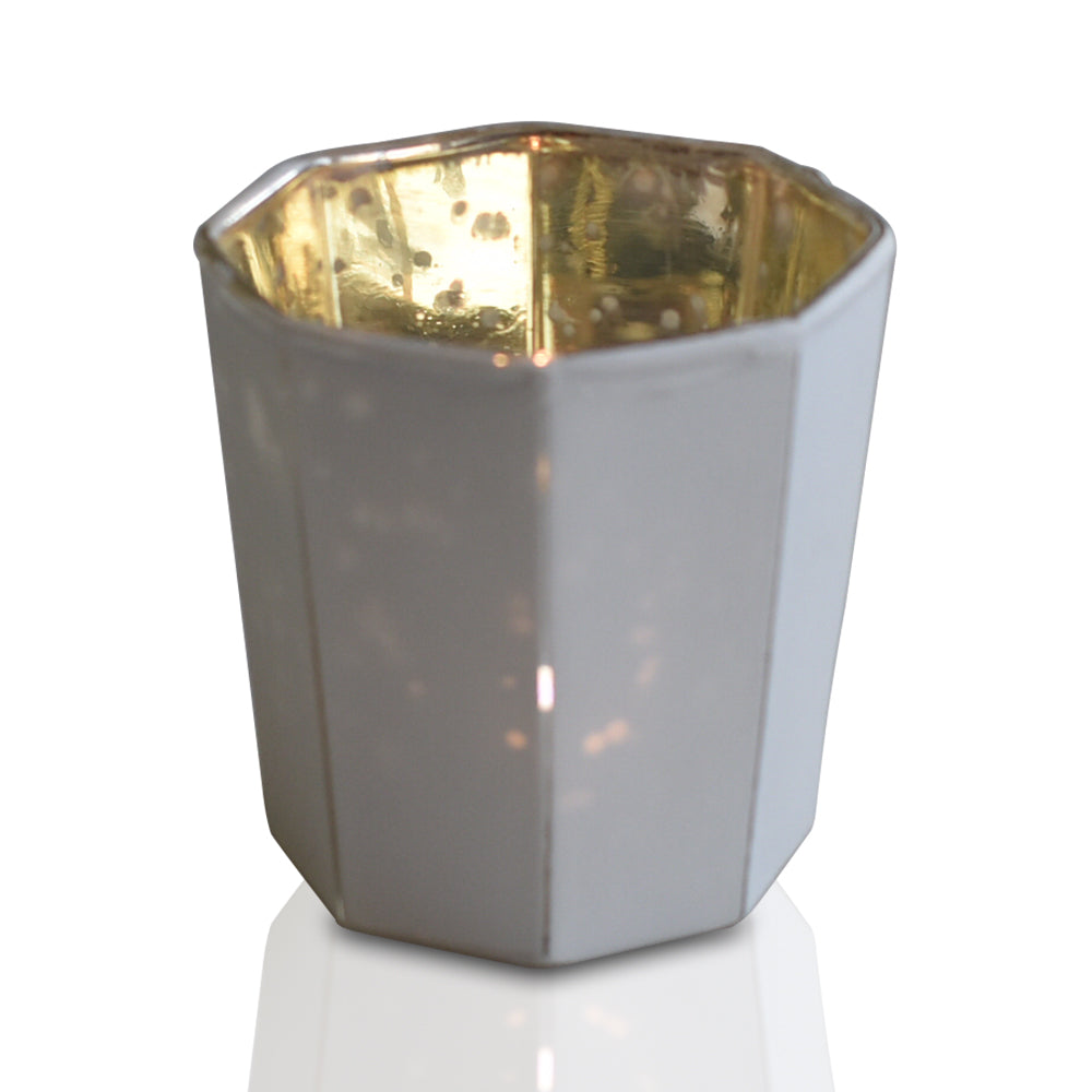Patricia Mercury Glass Tealight Holder - Antique White For Use with Tea Lights - For Home Decor, Parties and Wedding Decorations - PaperLanternStore.com - Paper Lanterns, Decor, Party Lights & More