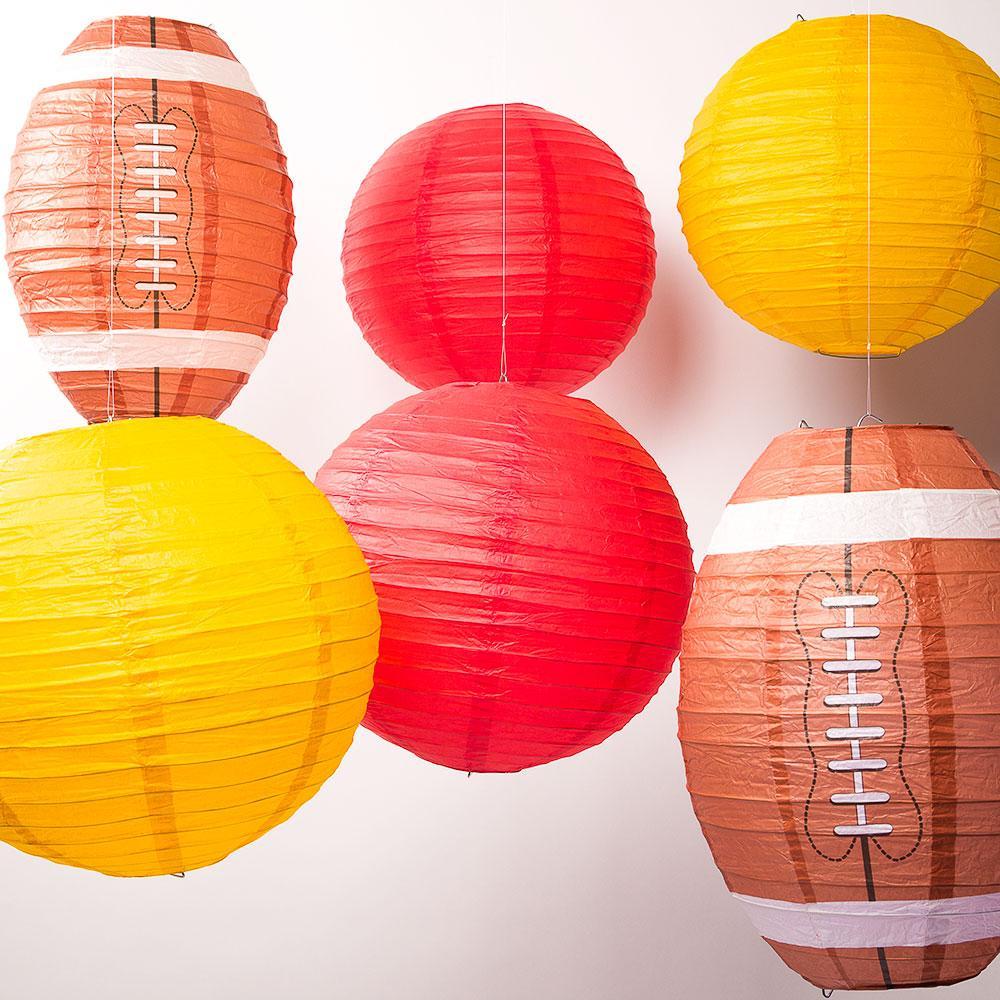 Washington Pro Football Paper Lanterns 6pc Combo Tailgating Party Pack (Red/Yellow) - by PaperLanternStore.com - Paper Lanterns, Decor, Party Lights & More