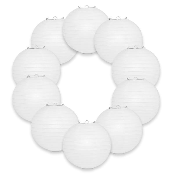 Peywot 16-Pack Round Paper Lanterns – Assorted Sizes (6, 8, 10, 12 Inch) In Yellow, Purple & White, For Party & Home Decor - View #7