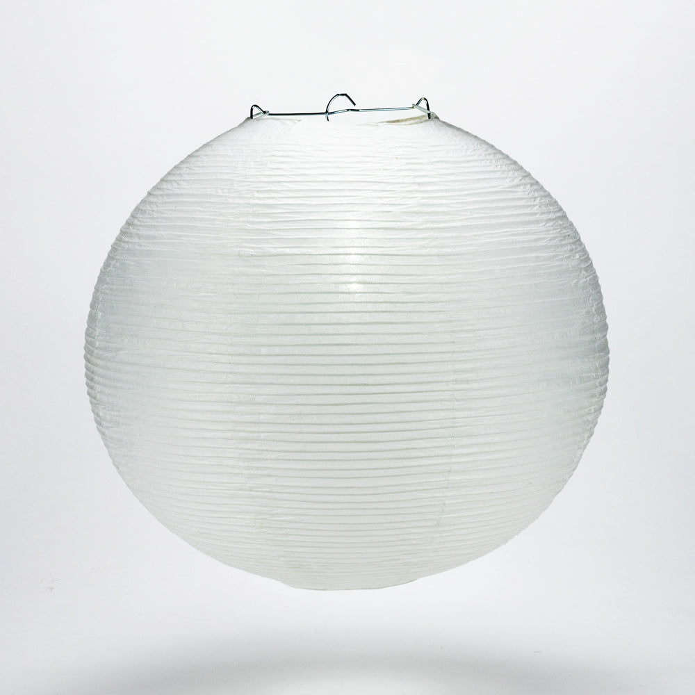 12" White Fine Line Premium Even Ribbing Paper Lantern, Extra Sturdy - PaperLanternStore.com - Paper Lanterns, Decor, Party Lights & More