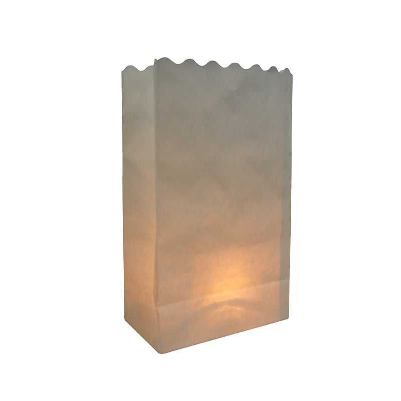 White Solid Color Paper Luminaries / Luminary Lantern Bags Path Lighting (10 PACK) - PaperLanternStore.com - Paper Lanterns, Decor, Party Lights &amp; More