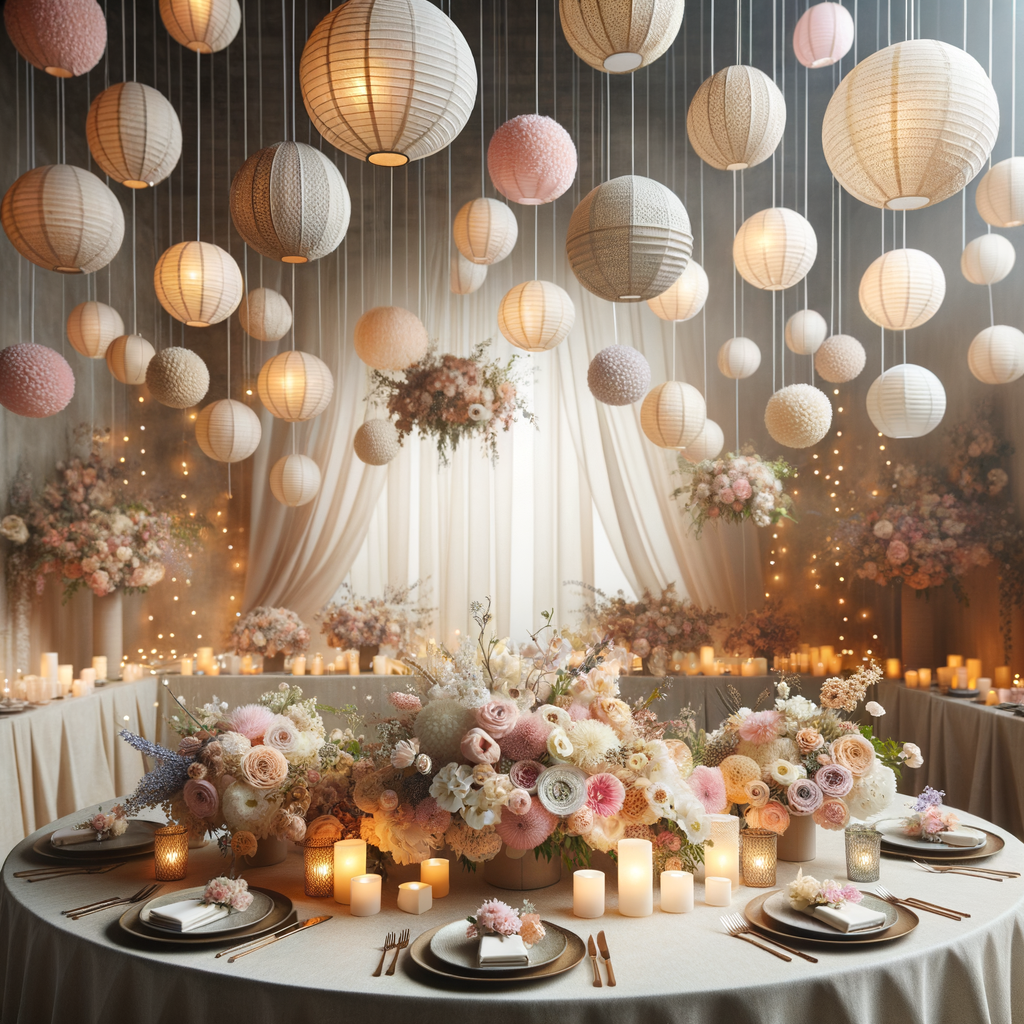 How to Match Wedding Florals with Matching Paper Lantern Color Schemes