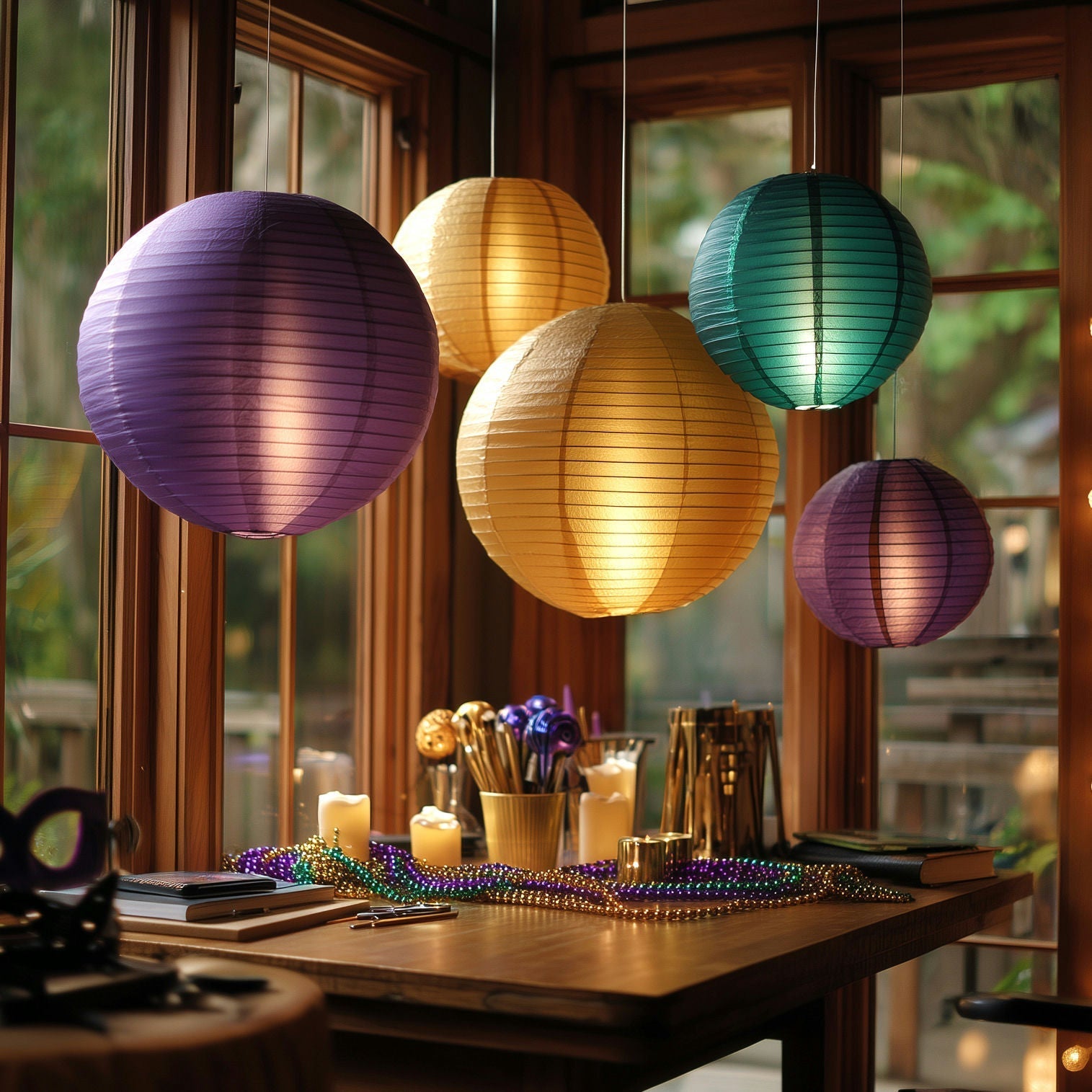 How to Decorate for Mardi Gras with Paper & Nylon Lanterns