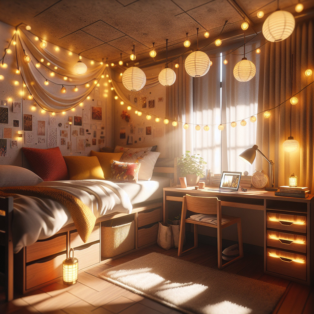 Back-to-School (Dorm) Room Makeovers with Lanterns & String Lights