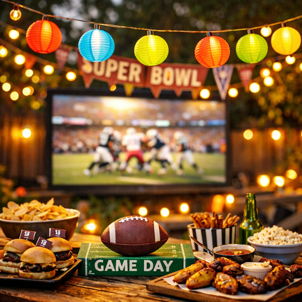 Creative Super Bowl Watch Party Decorations Using Lanterns & Lights