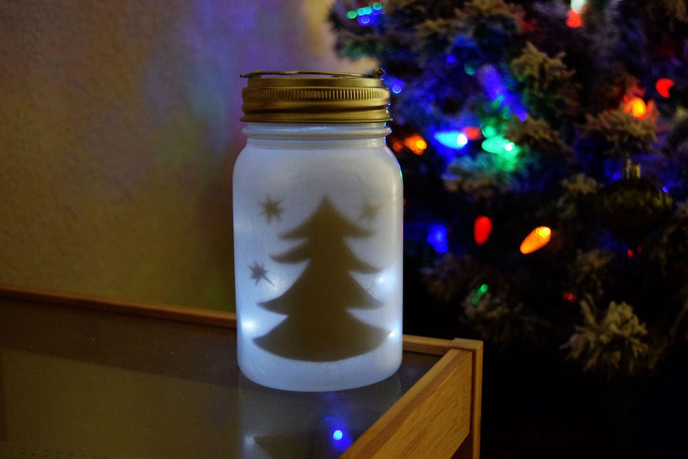 DIY Rustic Christmas Mason Jar Light Decor