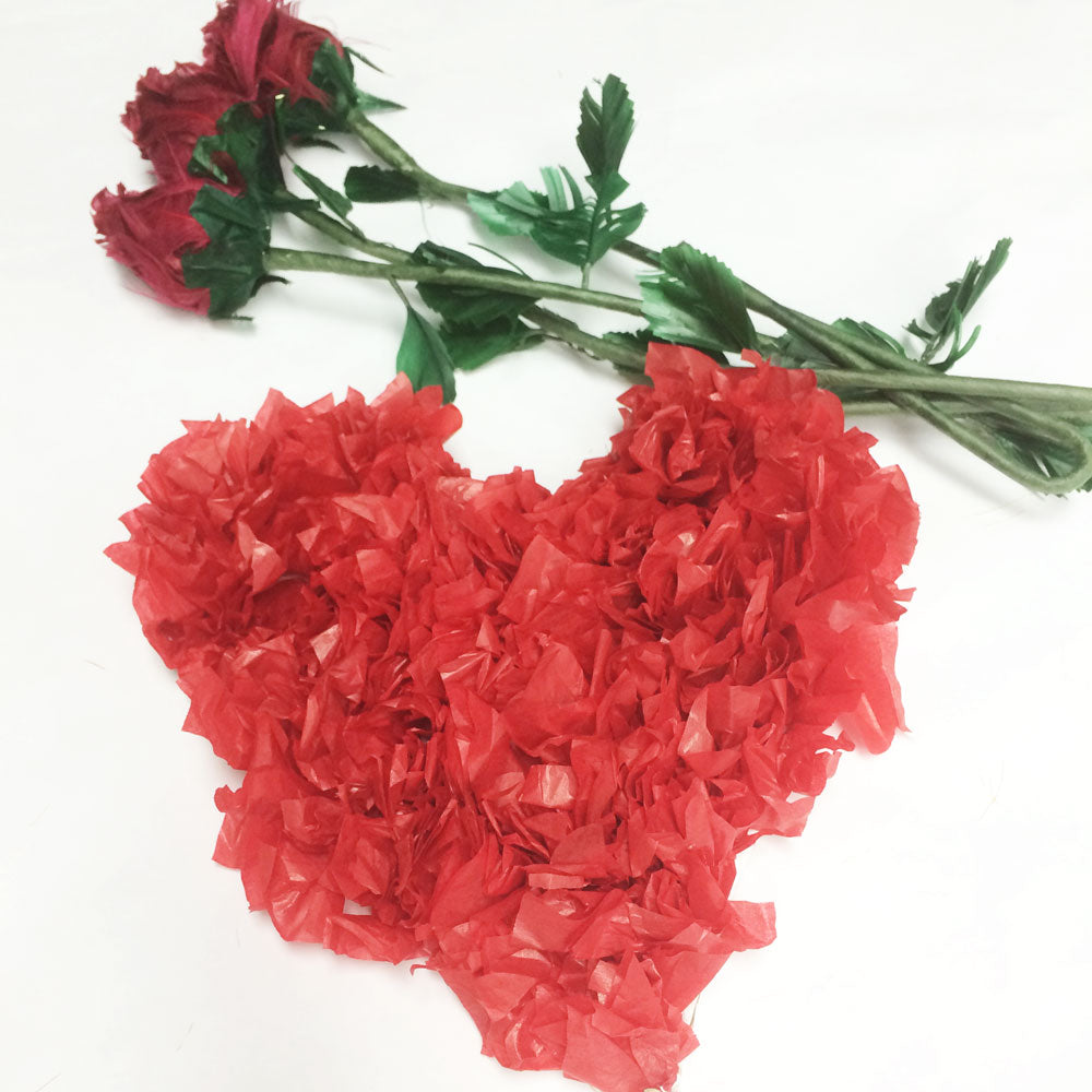DIY Tissue Paper Pom Pom Heart Decoration