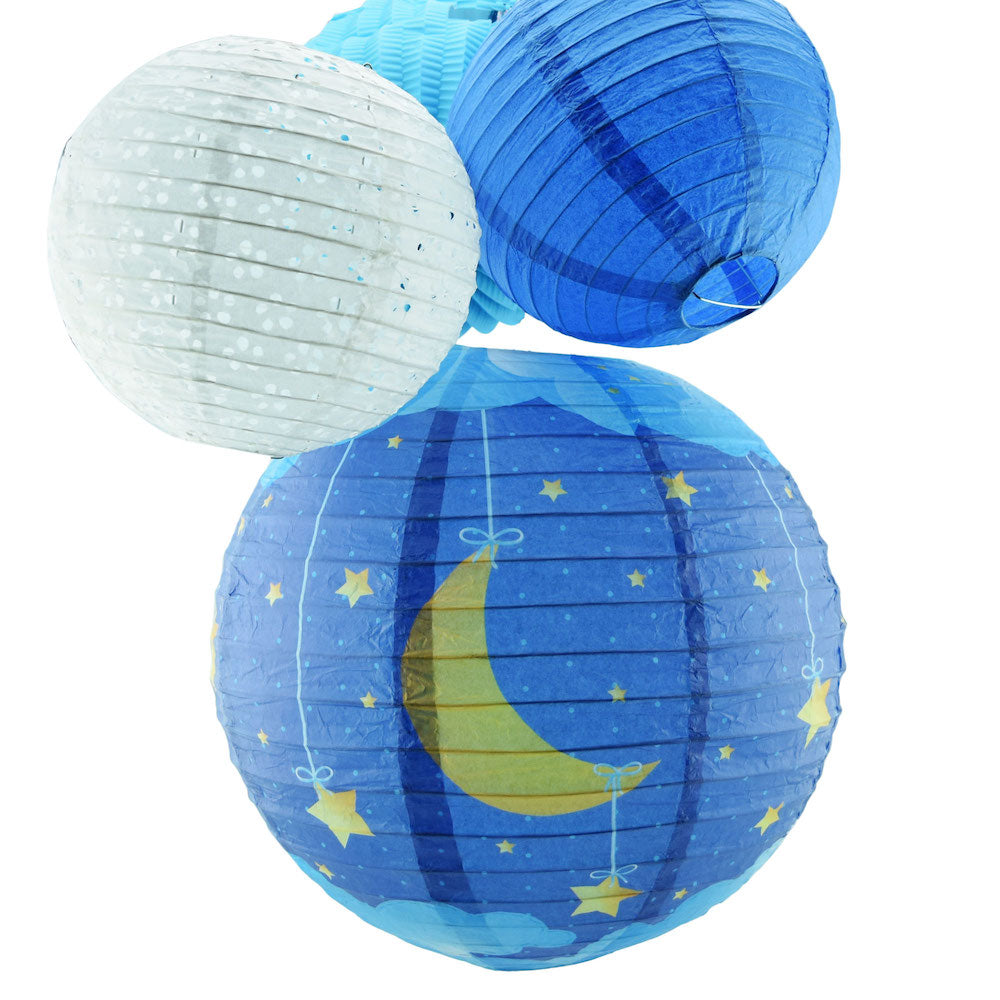 Universe Inspired Hanging Paper Lanterns Nursery Room Decoration