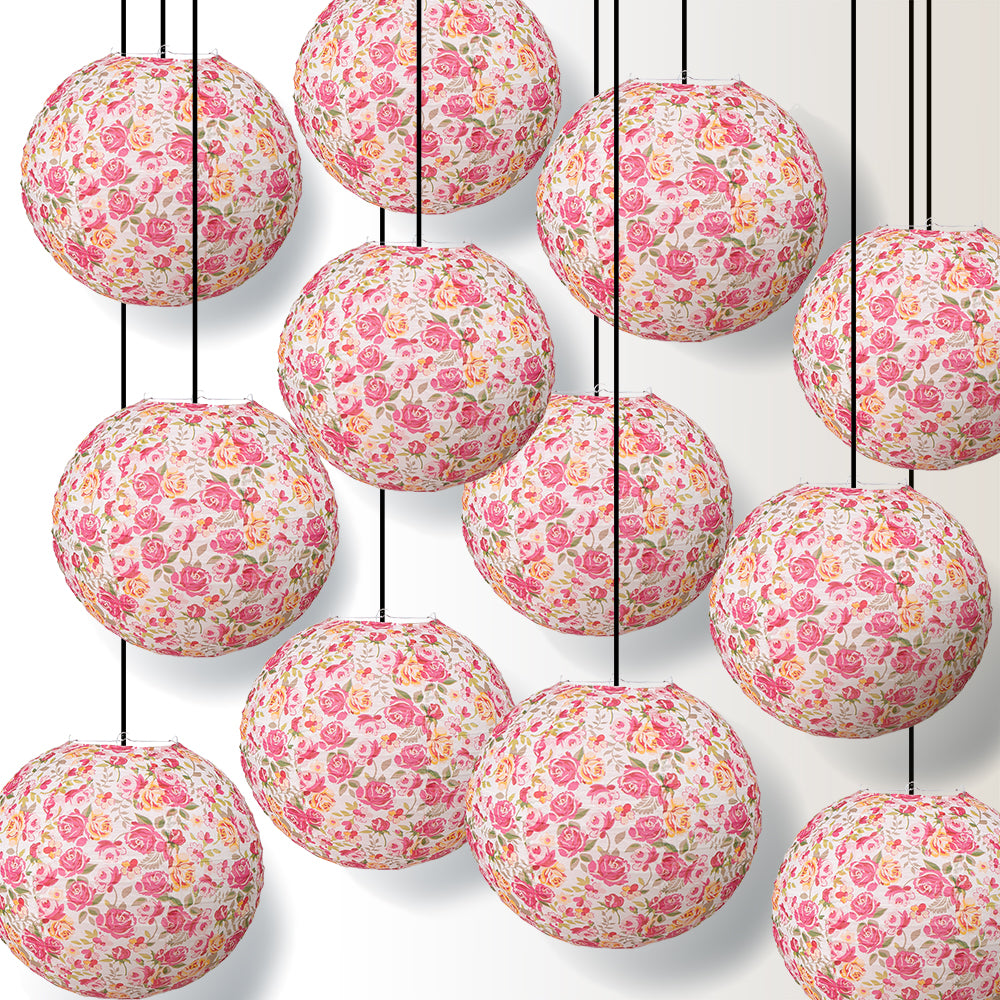 Flower Floral Print Paper Lanterns