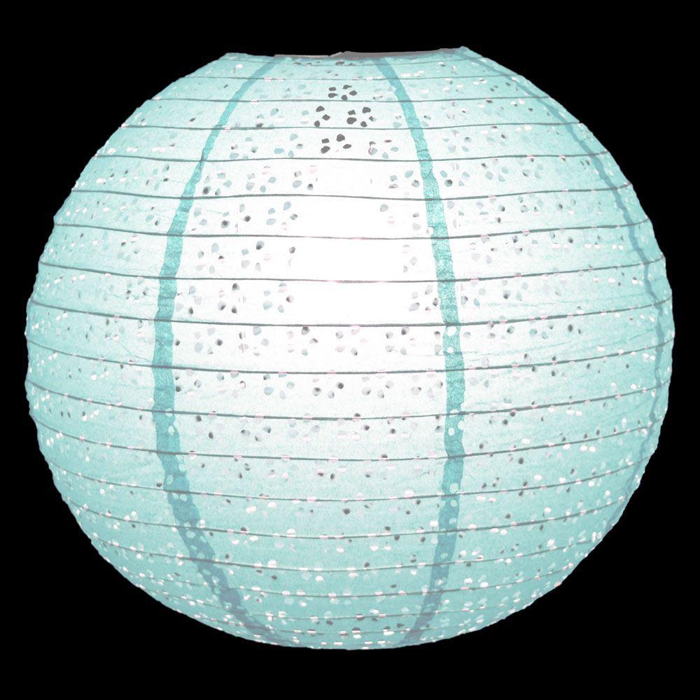 16" Round Eyelet Lace Look Paper Lanterns
