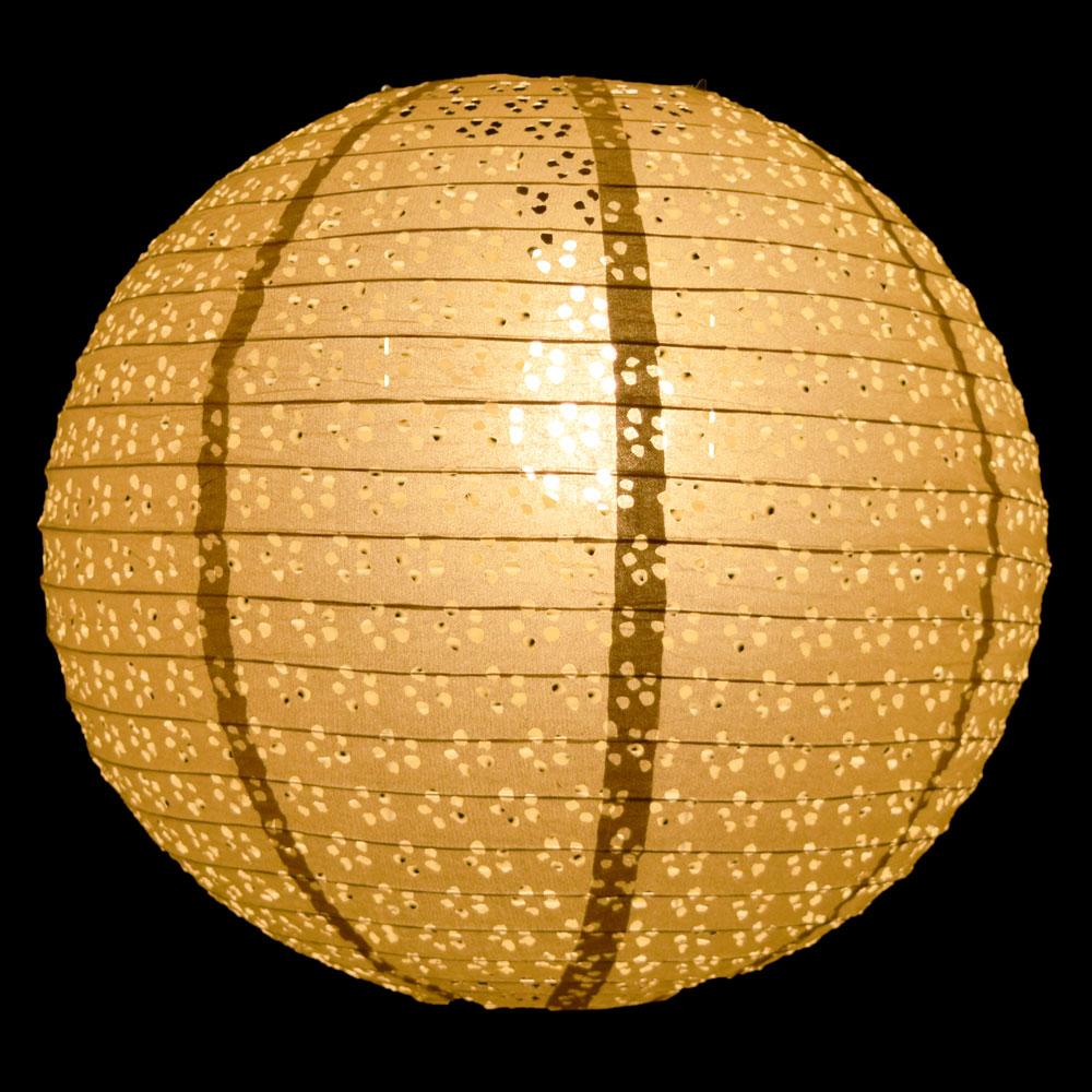 8" Round Eyelet Lace Look Paper Lanterns