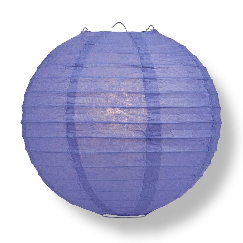Astra Blue / Very Periwinkle Round Even Ribbing Paper Lanterns