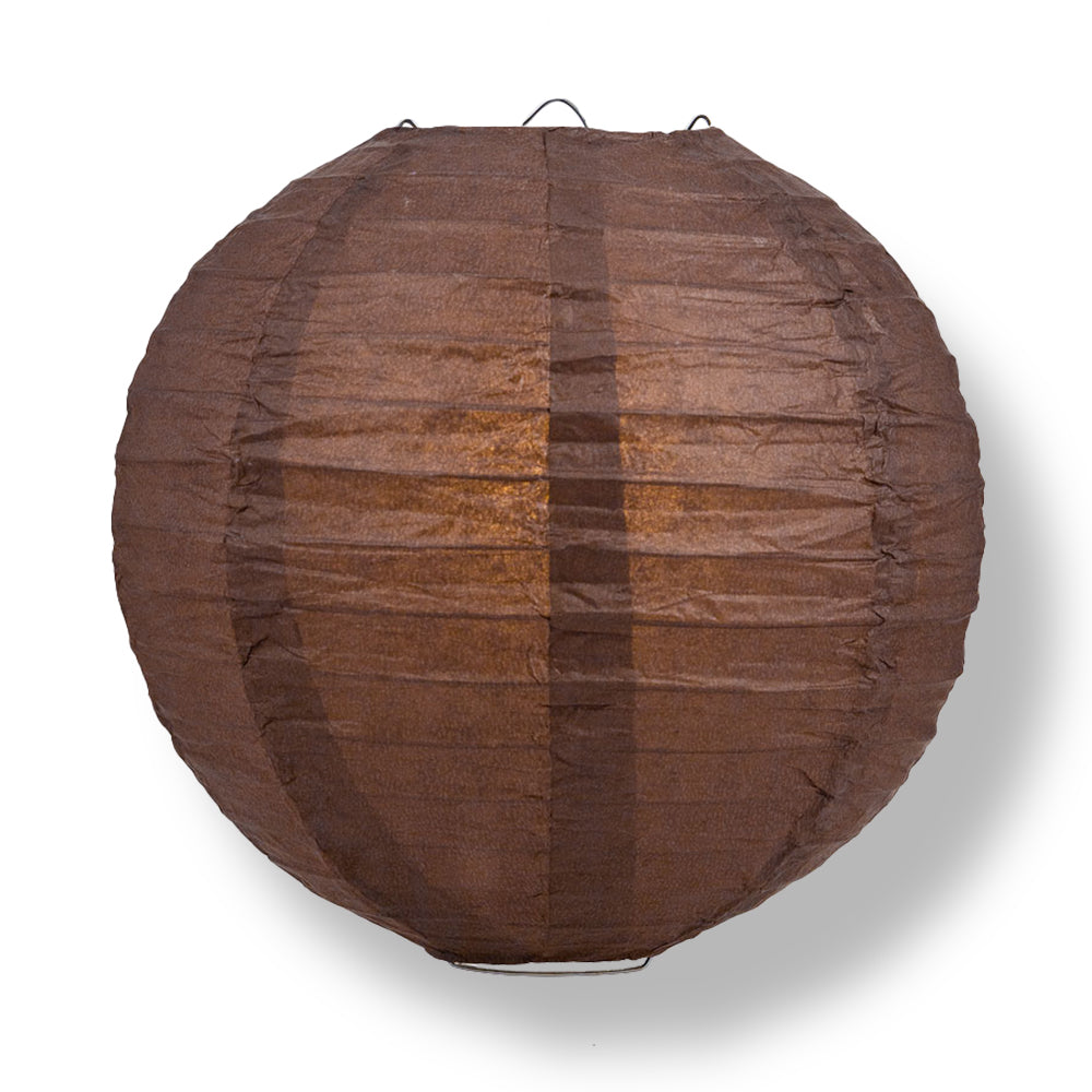 Brown Round Even Ribbing Paper Lanterns
