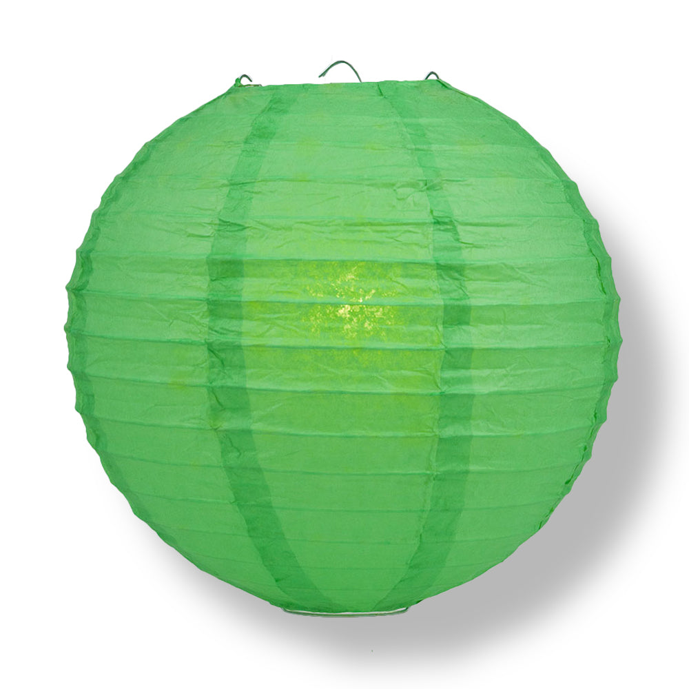 Emerald Green Round Even Ribbing Paper Lanterns