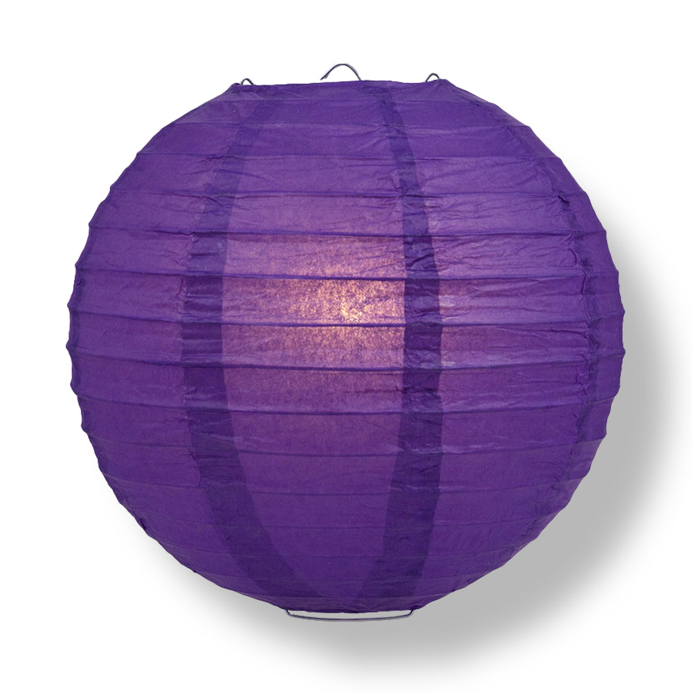 Royal Purple Round Even Ribbing Paper Lanterns