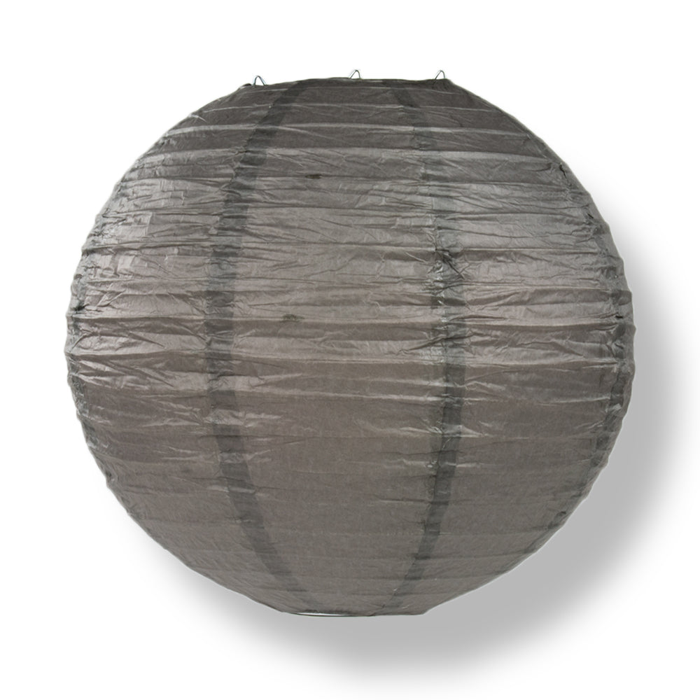 Driftwood Grey Round Even Ribbing Paper Lanterns