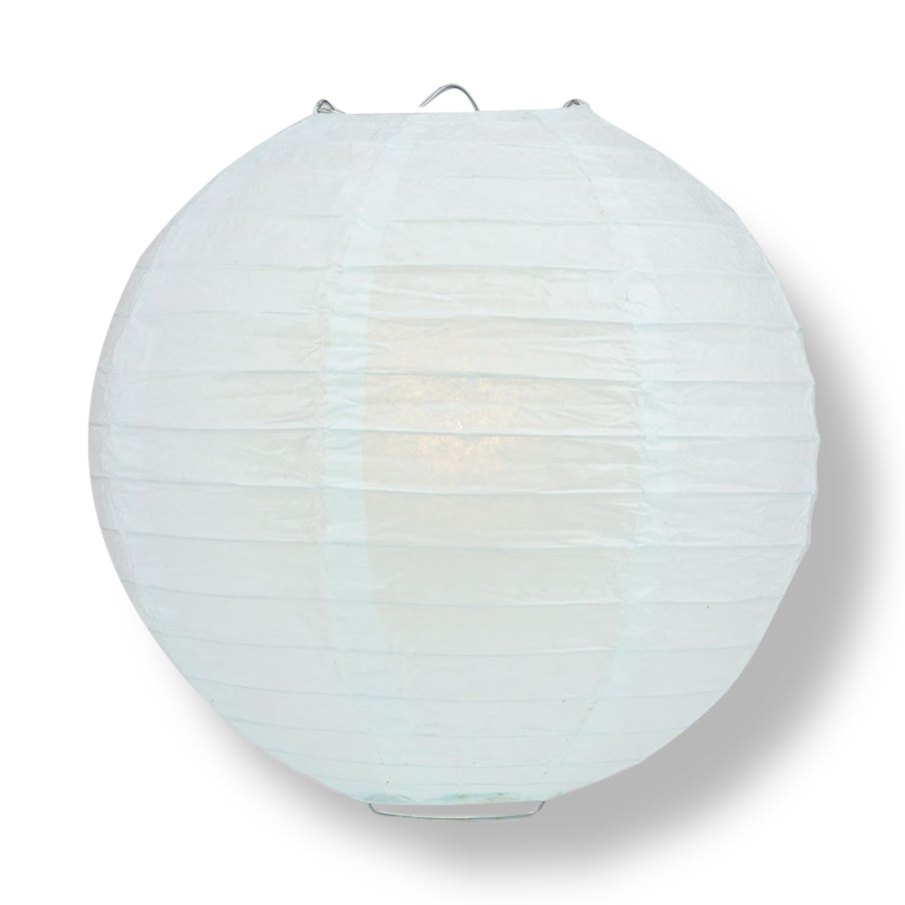 Arctic Spa Blue Round Even Ribbing Paper Lanterns