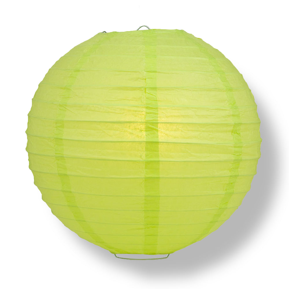 Light Lime Green Round Even Ribbing Paper Lanterns