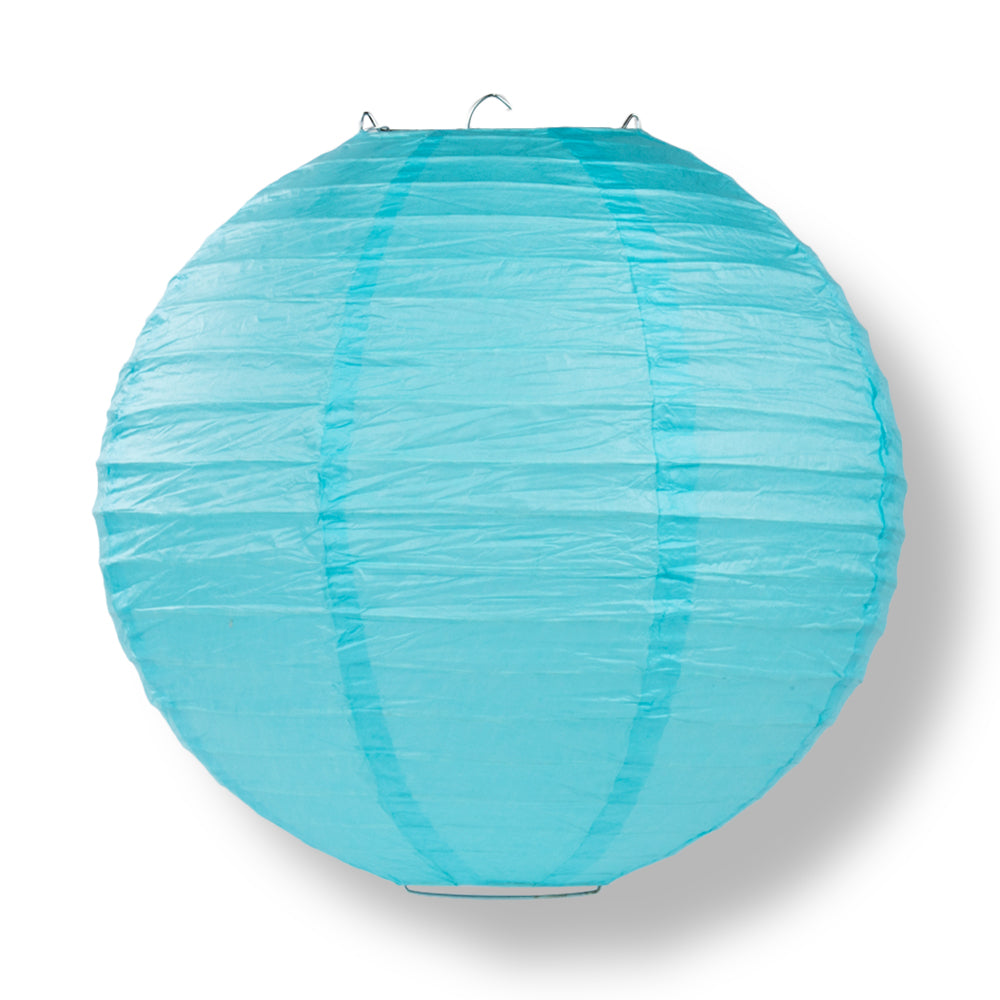 Baby Blue Round Even Ribbing Paper Lanterns
