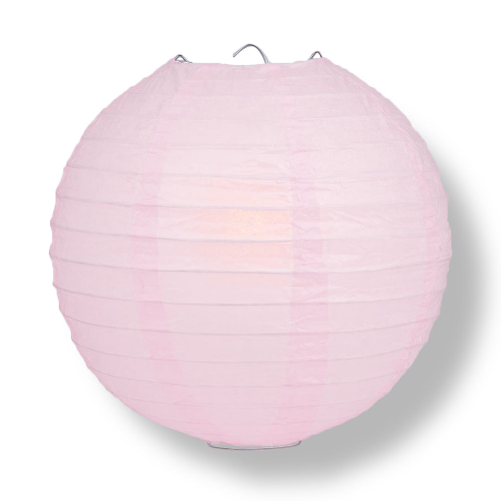 Pink Round Even Ribbing Paper Lanterns