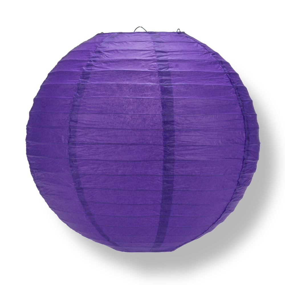 Plum Purple Round Even Ribbing Paper Lanterns