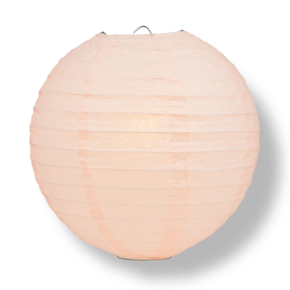 Rose Quartz Pink Round Even Ribbing Paper Lanterns