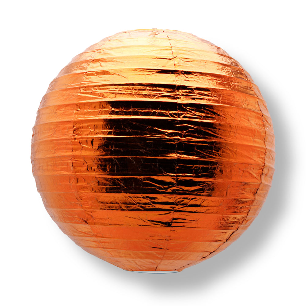 Copper Round Even Ribbing Paper Lanterns