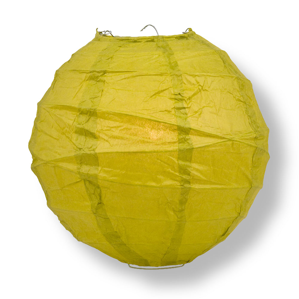 Chartreuse Crisscross Ribbing Paper Lanterns