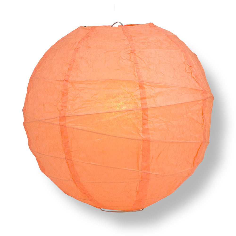 Peach / Orange Coral Crisscross Ribbing Paper Lanterns