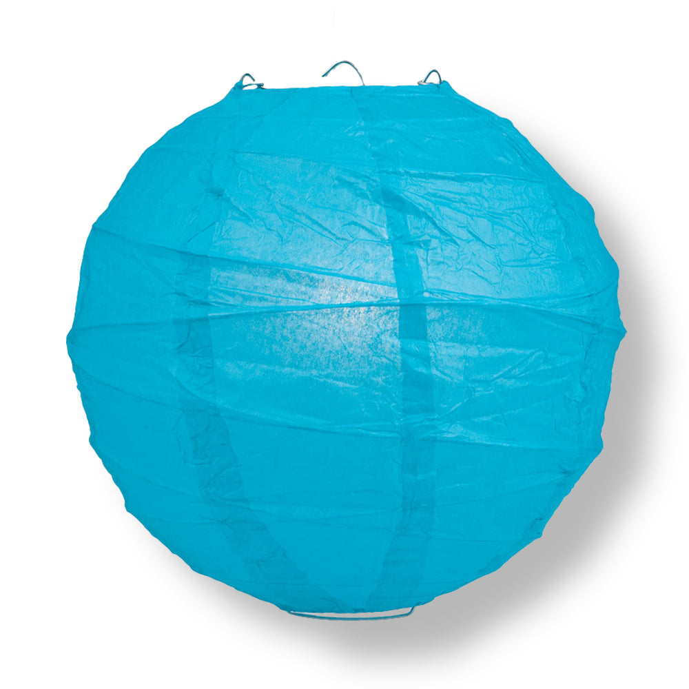 Turquoise Crisscross Ribbing Paper Lanterns