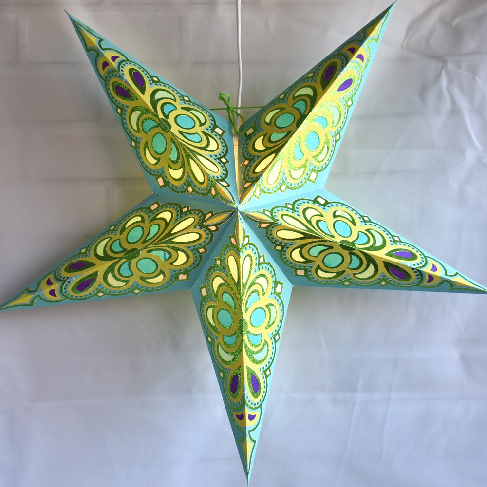 Premium Glitter Patterned 5 Point Star Lanterns