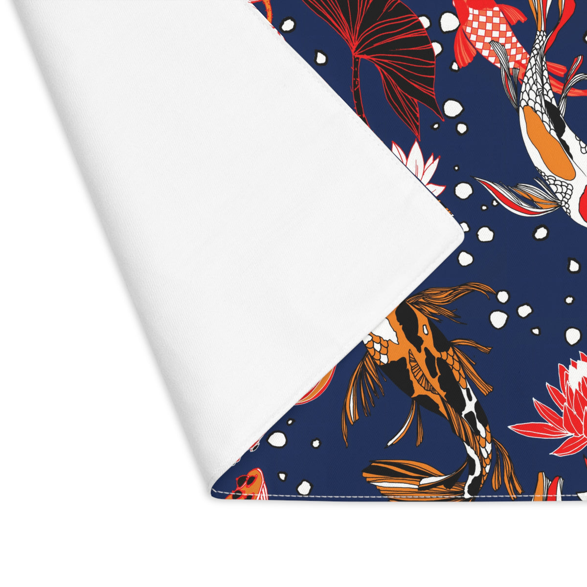 Decorative Cotton Place Mat with Koi Fish Pond Design (18&quot; x 14&quot;)