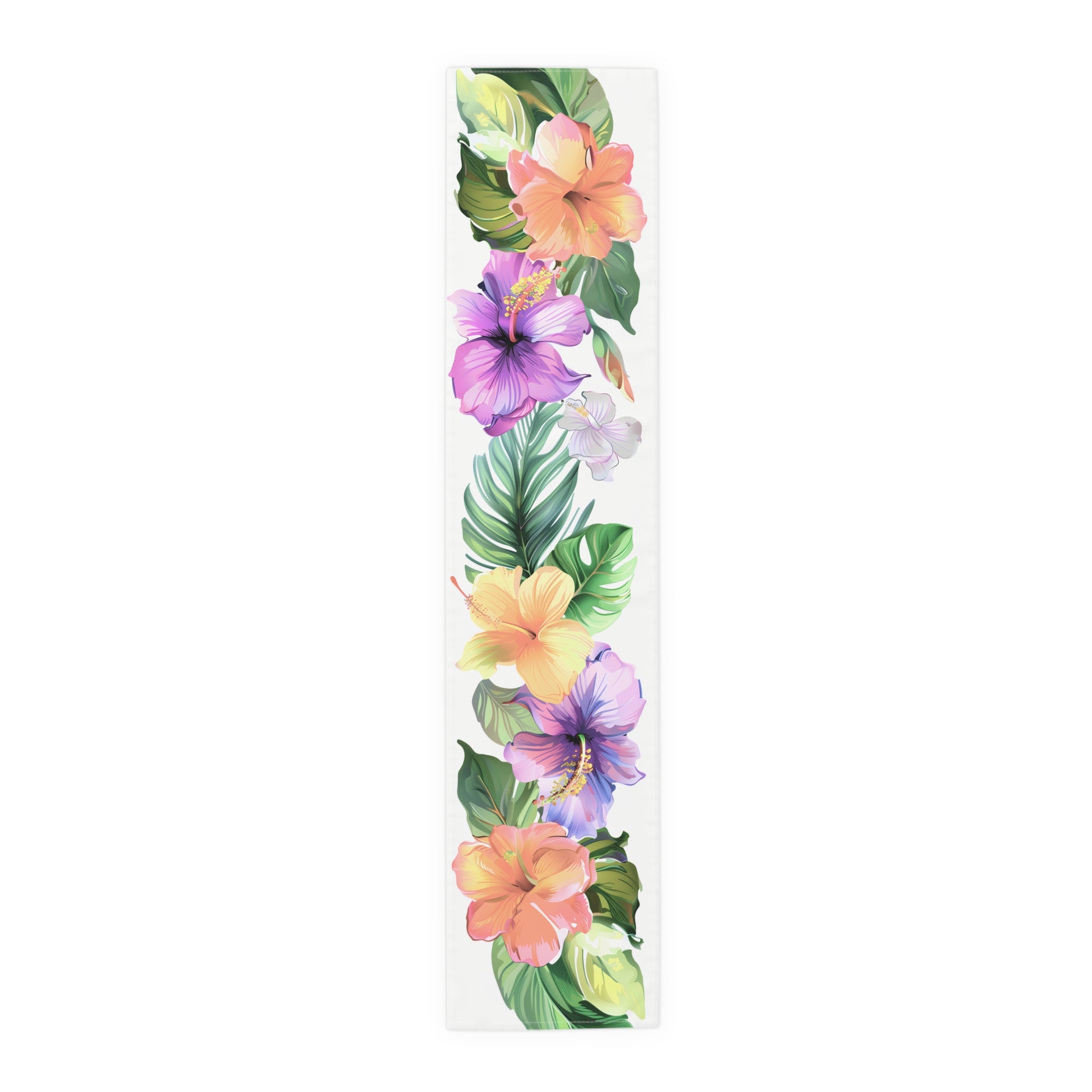 Tropical Table Runner with Vibrant Floral Design (16