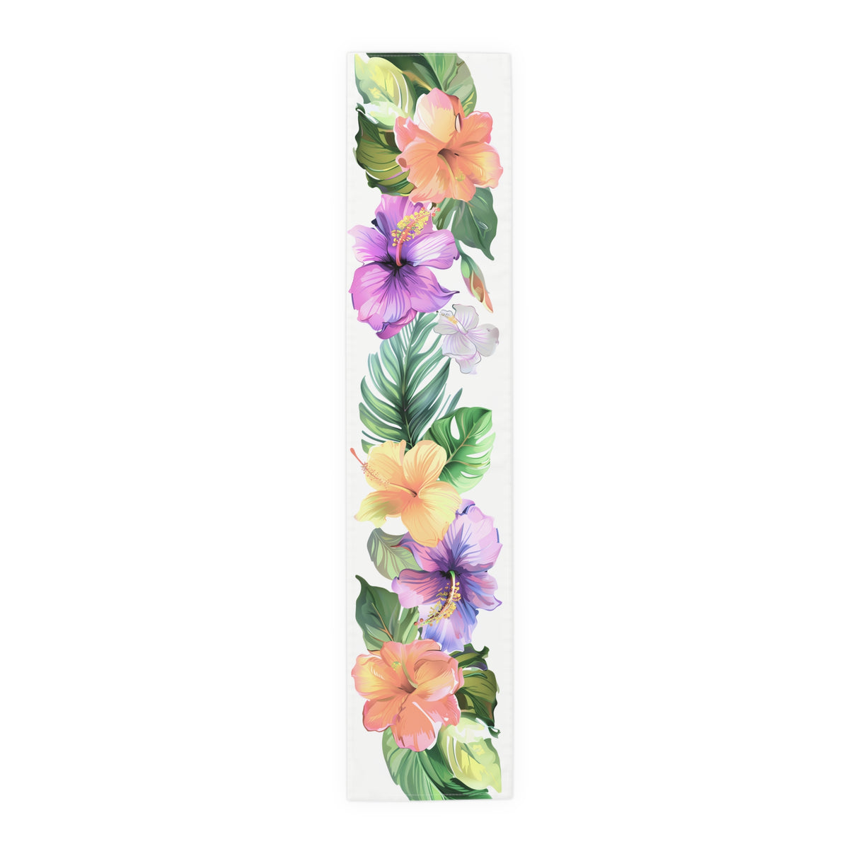 Tropical Table Runner with Vibrant Floral Design (16&quot; × 72&quot;)
