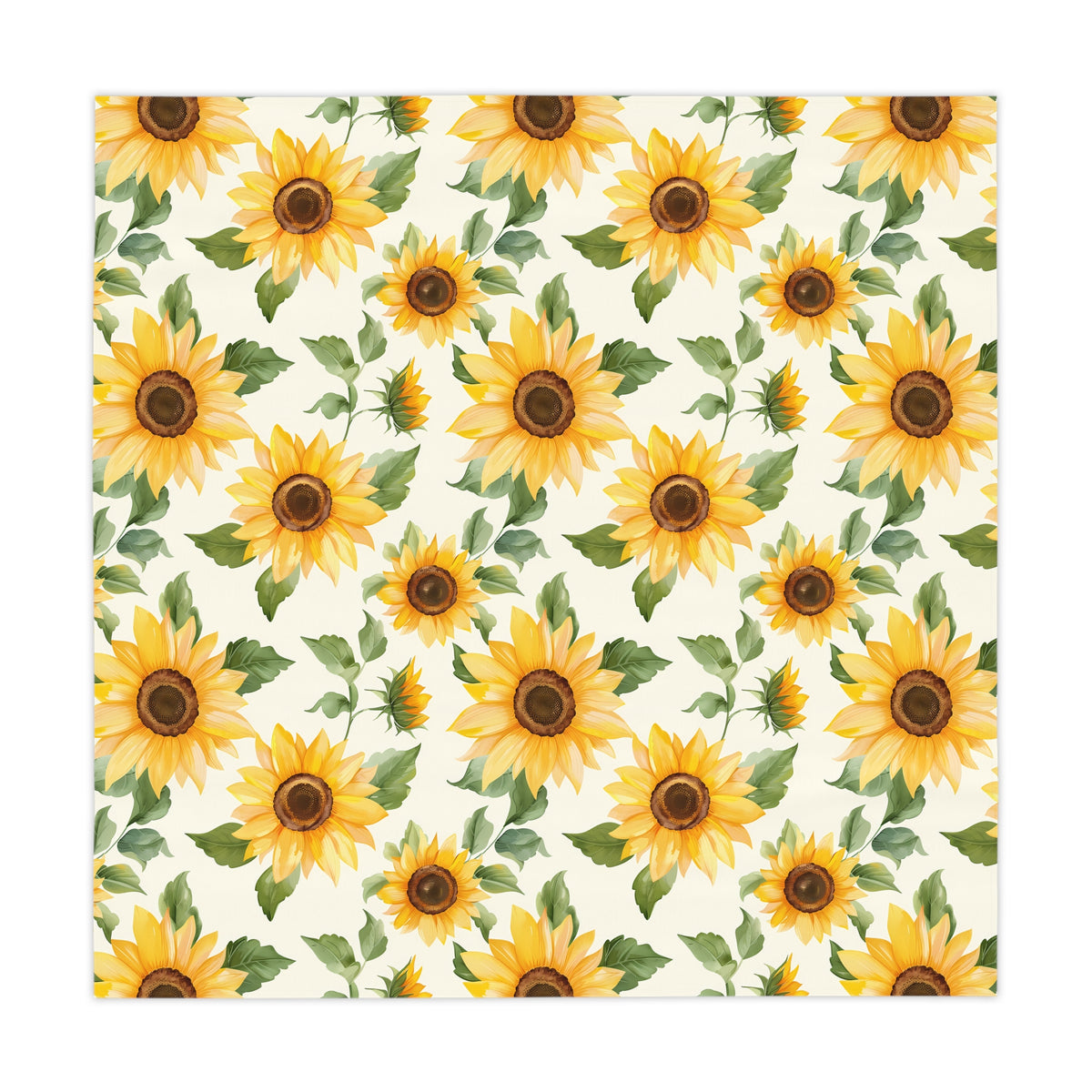 Decorative Tablecloth with Radiant Sunflower Design, Durable Polyester (55.1&quot; x 55.1&quot;)