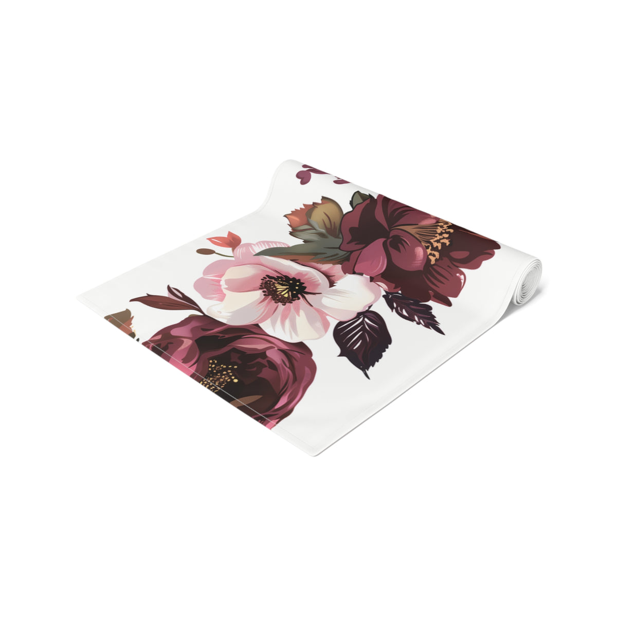 Viva Table Runner with Magenta and Crimson Floral Design (16&quot; × 72&quot;)