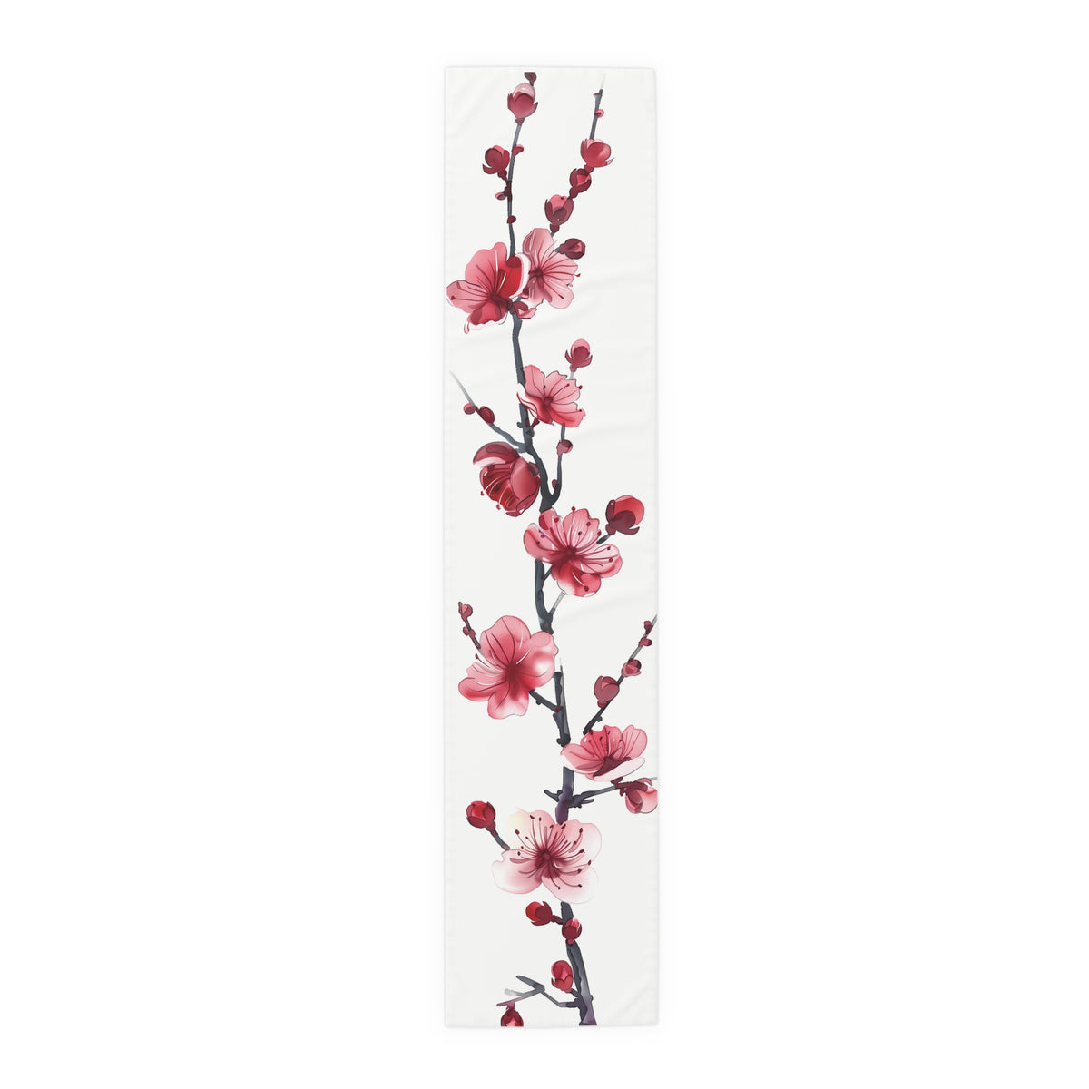 Elegant Table Runner with Pretty Plum Blossoms Design (16&quot; × 72&quot;)