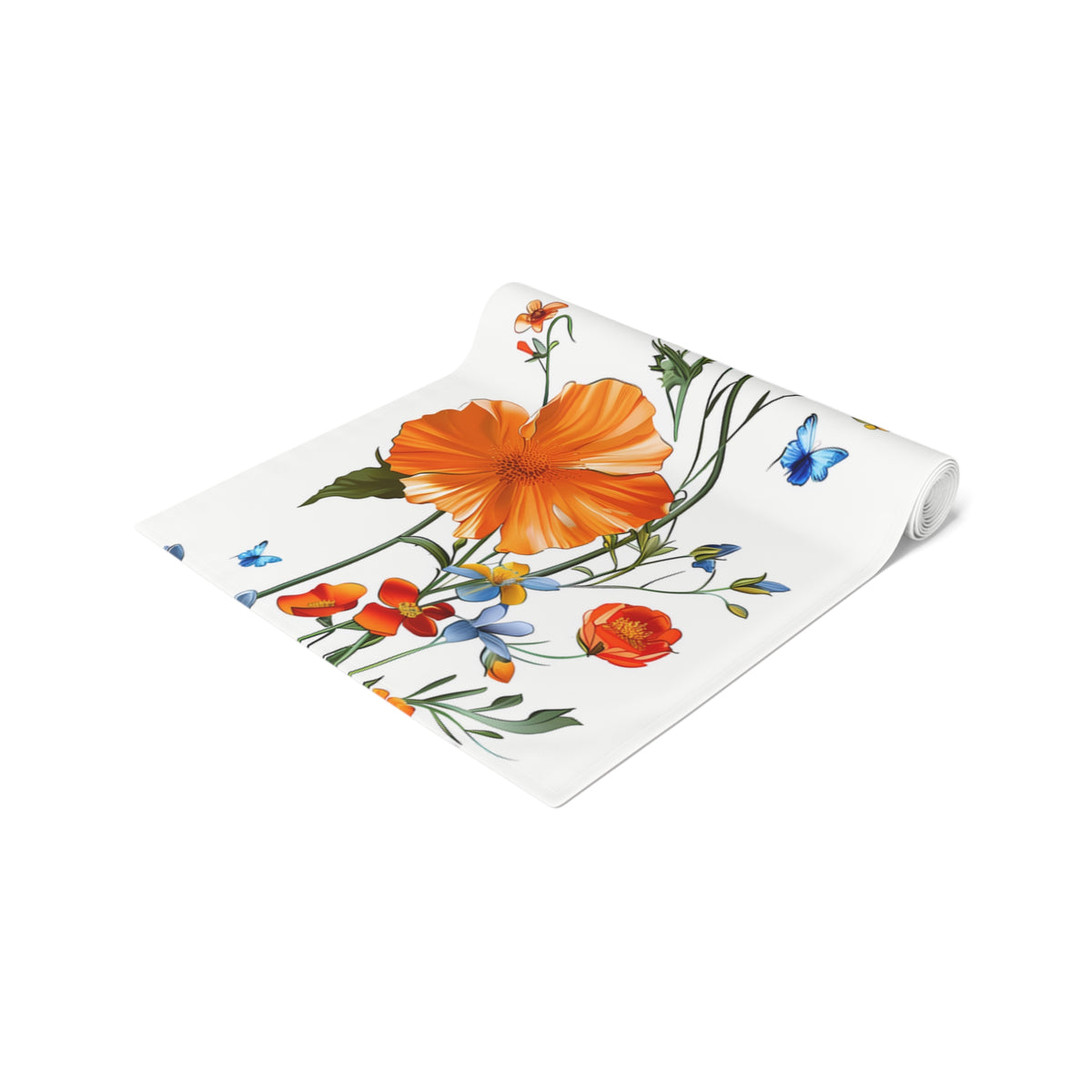 Super Bloom Table Runner with Spring Wildflower Floral Design (16&quot; × 72&quot;)