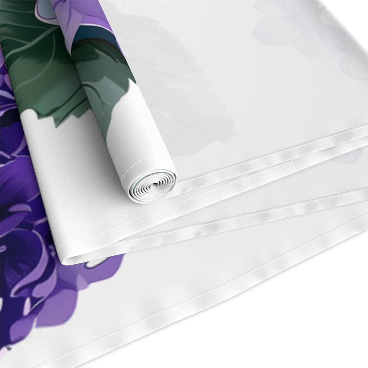 Serenity Table Runner with Purple Hydrangea Floral Design (16&quot; × 72&quot;)