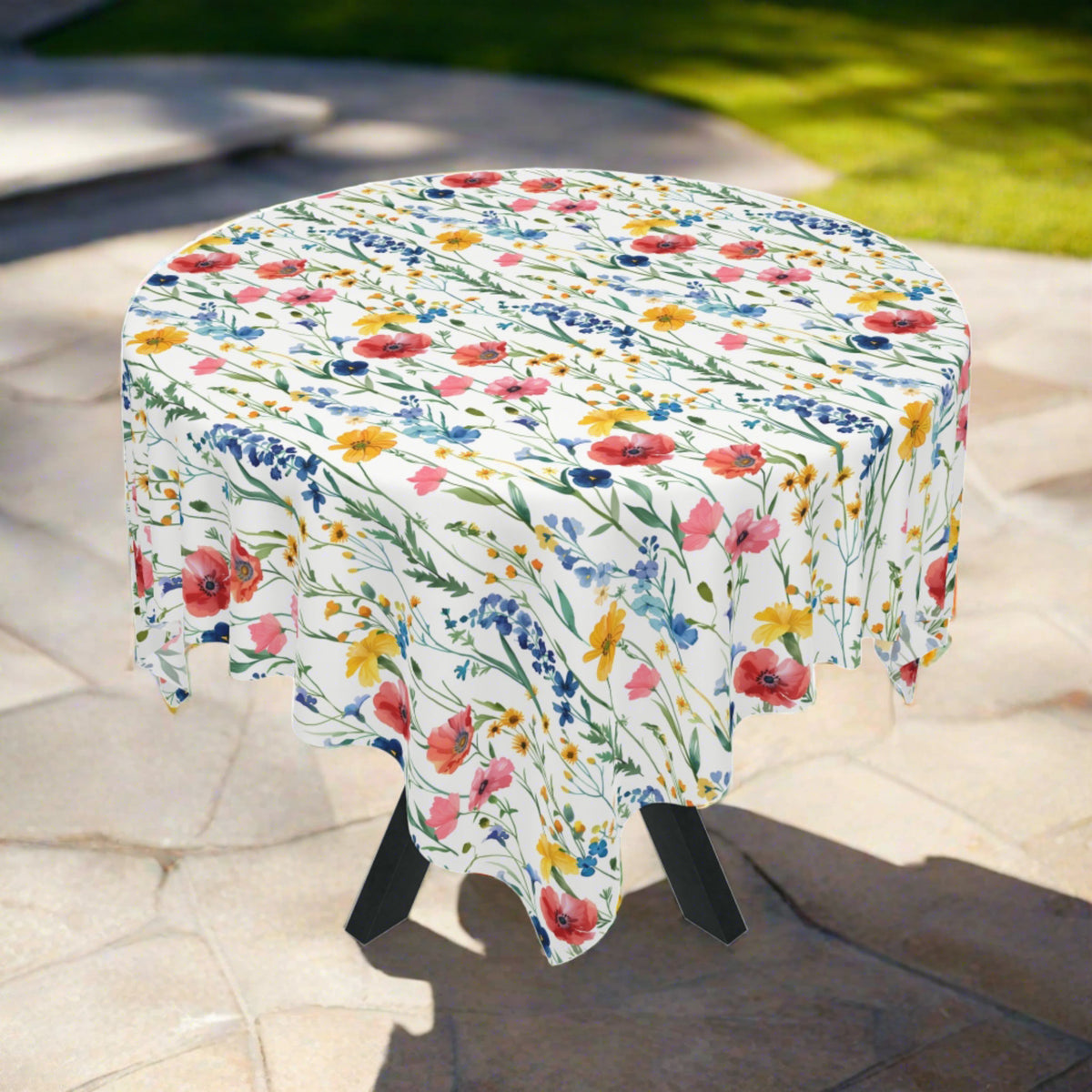 Decorative Tablecloth with Wildflower Super Blooms, Durable Polyester (55.1&quot; x 55.1&quot;)