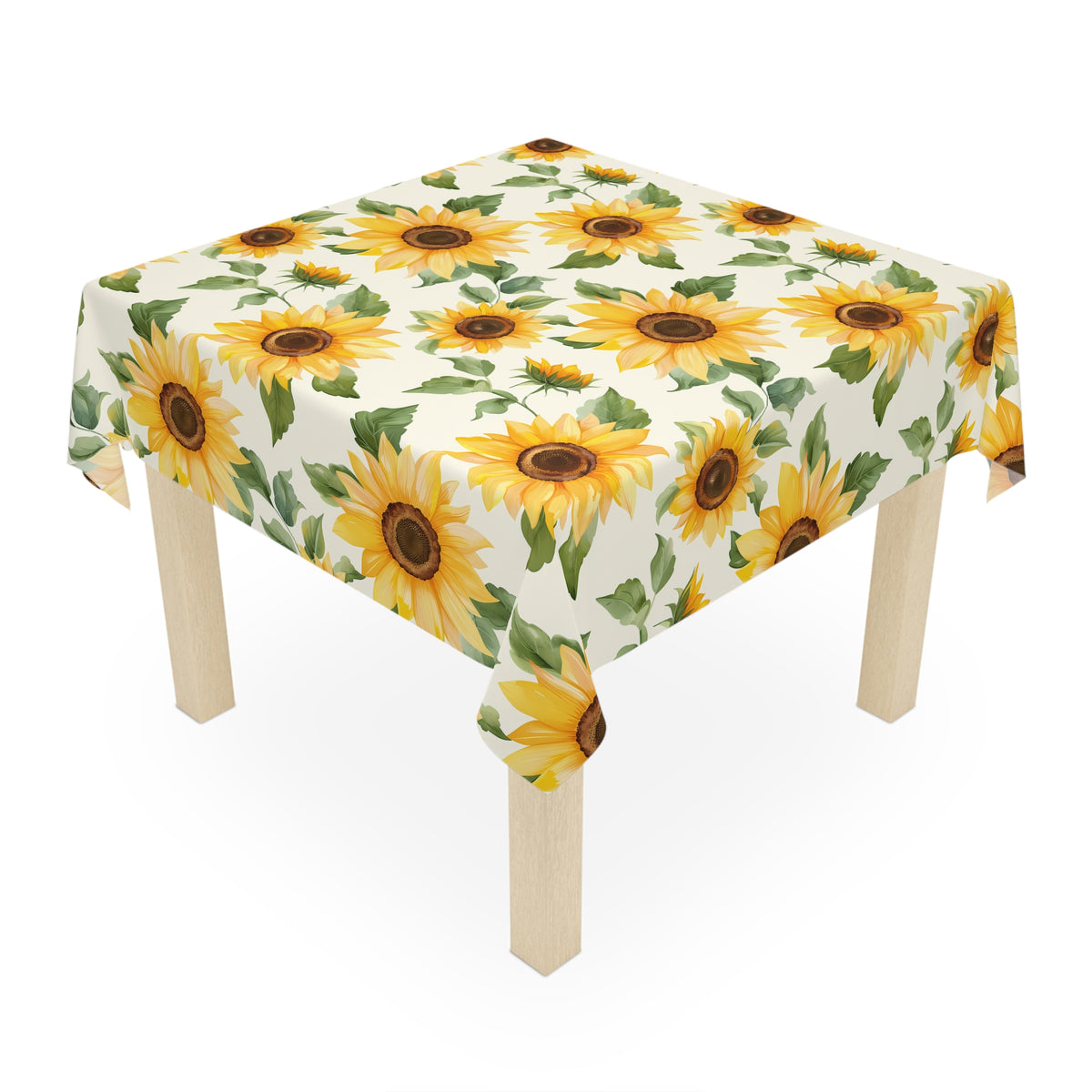 Decorative Tablecloth with Radiant Sunflower Design, Durable Polyester (55.1&quot; x 55.1&quot;)